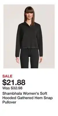 Mark's Shambhala Women's Soft Hooded Gathered Hem Snap Pullover offer