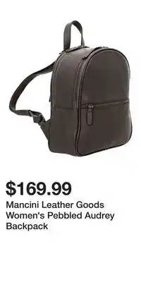 Mark's Mancini Leather Goods Women's Pebbled Audrey Backpack offer