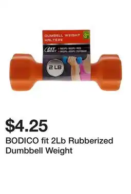 Dollarama BODICO fit 2Lb Rubberized Dumbbell Weight offer