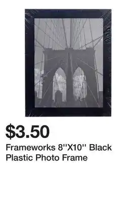 Dollarama Frameworks 8''X10'' Black Plastic Photo Frame offer