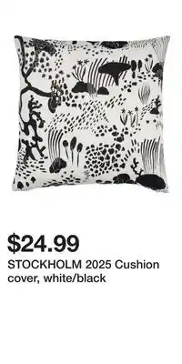 IKEA STOCKHOLM 2025 Cushion cover, white/black offer