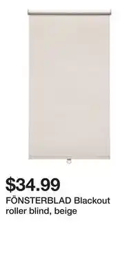 IKEA FÖNSTERBLAD Blackout roller blind, beige offer