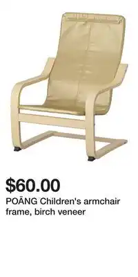 IKEA POÄNG Children's armchair frame, birch veneer offer