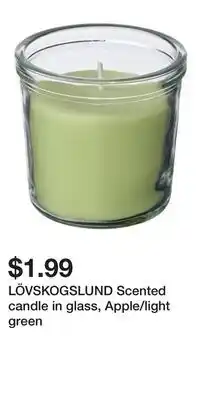 IKEA LÖVSKOGSLUND Scented candle in glass, Apple/light green offer