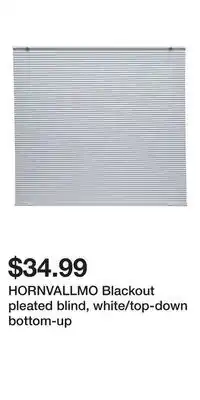 IKEA HORNVALLMO Blackout pleated blind, white/top-down bottom-up offer