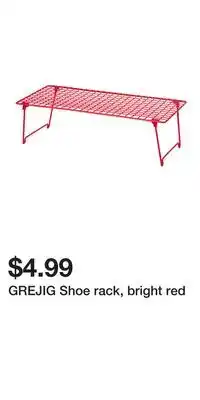 IKEA GREJIG Shoe rack, bright red offer