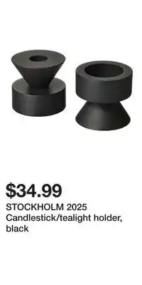 IKEA STOCKHOLM 2025 Candlestick/tealight holder, black offer