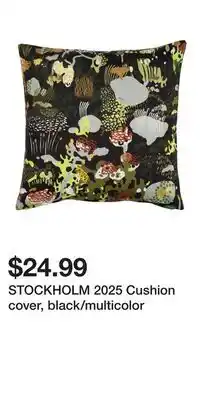 IKEA STOCKHOLM 2025 Cushion cover, black/multicolor offer