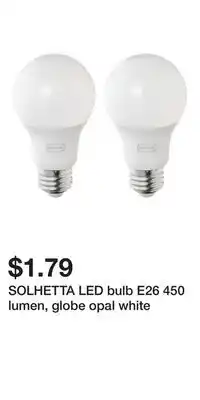 IKEA SOLHETTA LED bulb E26 450 lumen, globe opal white offer