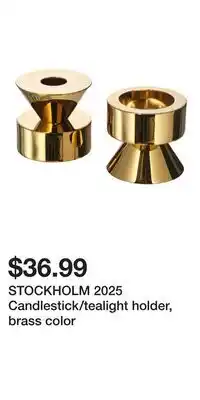 IKEA STOCKHOLM 2025 Candlestick/tealight holder, brass color offer