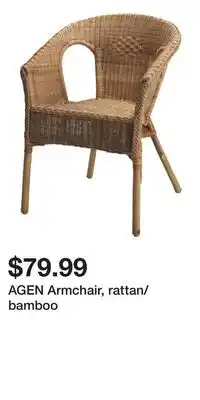IKEA AGEN Armchair, rattan/bamboo offer
