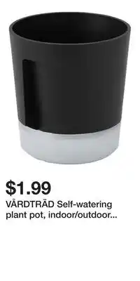 IKEA VÅRDTRÄD Self-watering plant pot, indoor/outdoor transparent/anthracite offer