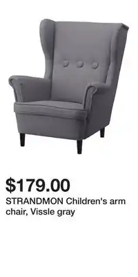 IKEA STRANDMON Children's arm chair, Vissle gray offer