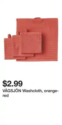 IKEA VÅGSJÖN Washcloth, orange-red offer