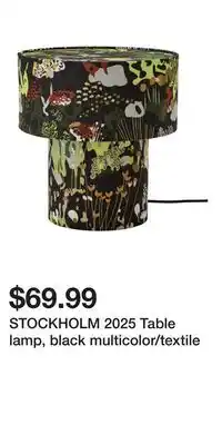 IKEA STOCKHOLM 2025 Table lamp, black multicolor/textile offer