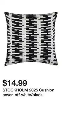 IKEA STOCKHOLM 2025 Cushion cover, off-white/black offer