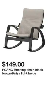 IKEA POÄNG Rocking chair, black-brown/Knisa light beige offer