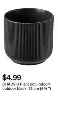 IKEA GRADVIS Plant pot, indoor/outdoor black, 12 cm (4 ¾ ) offer