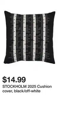 IKEA STOCKHOLM 2025 Cushion cover, black/off-white offer