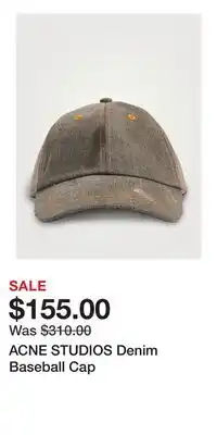 Holt Renfrew ACNE STUDIOS Denim Baseball Cap offer