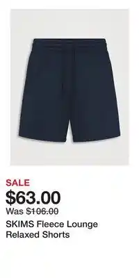 Holt Renfrew SKIMS Fleece Lounge Relaxed Shorts offer