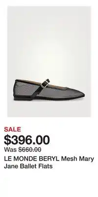 Holt Renfrew LE MONDE BERYL Mesh Mary Jane Ballet Flats offer