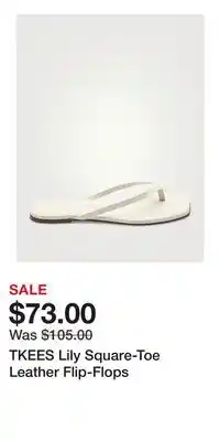 Holt Renfrew TKEES Lily Square-Toe Leather Flip-Flops offer