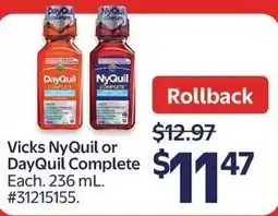 Walmart Vicks NyQuil or DayQuil Complete offer