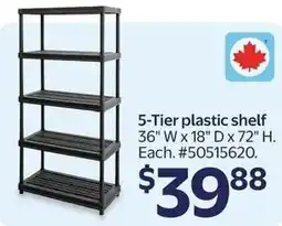 Walmart 5-Tier plastic shelf offer