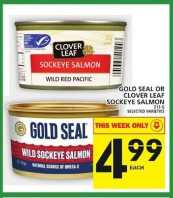 Food Basics Gold Seal or Clover Leaf Sockeye Salmon offer