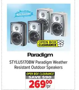2001 Audio Video STYLUS170BW Paradigm Weather Resistant Outdoor Speakers offer