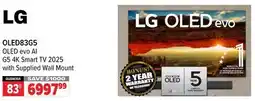 2001 Audio Video OLED83G5 LG 83 OLED evo AI G5 4K Smart TV 2025 with Supplied Wall Mount offer
