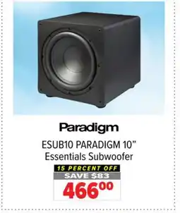2001 Audio Video ESUB10 PARADIGM 10 Essentials Subwoofer offer
