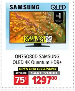 2001 Audio Video QN75Q80D SAMSUNG 75 QLED 4K Quantum HDR+ TV offer