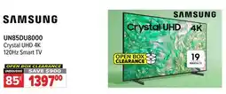 2001 Audio Video UN85DU8000 Samsung 85 Crystal UHD 4K 120Hz Smart TV offer