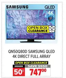 2001 Audio Video QN50Q80D SAMSUNG 50 QLED 4K DIRECT FULL ARRAY offer