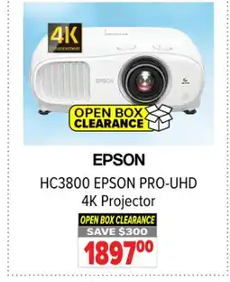 2001 Audio Video HC3800 EPSON PRO-UHD 4K Projector offer