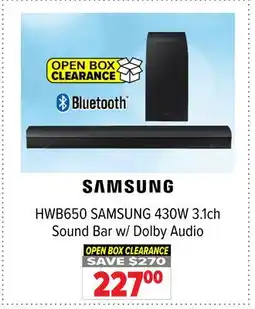 2001 Audio Video HWB650 SAMSUNG 430W 3.1ch Sound Bar w/ Dolby Audio offer