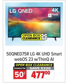 2001 Audio Video 50QNED75R LG 4K UHD Smart webOS 23 w/ThinQ AI offer