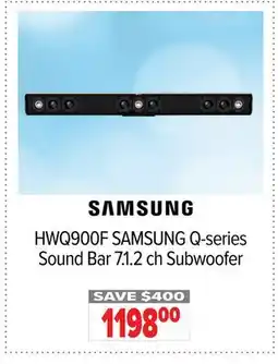 2001 Audio Video HWQ900F SAMSUNG Q-series Sound Bar 7.1. 2 ch Subwoofer offer