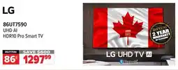 2001 Audio Video 86UT7590 LG 86 UHD AI HDR10 Pro Smart TV offer