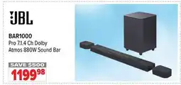 2001 Audio Video JBL BAR1000 Pro 7.1. 4 Ch Dolby Atmos 880W Sound Bar offer