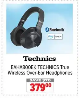 2001 Audio Video EAHA800EK TECHNICS True Wireless Over-Ear Headphones offer