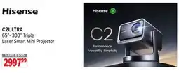 2001 Audio Video Hisense 65-300 Triple Laser Smart Mini Projector offer