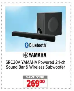 2001 Audio Video SRC30A YAMAHA Powered 2.1-ch Sound Bar & Wireless Subwoofer offer