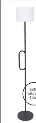 The Brick Solana 64 Modern Metal Acrylic Portable Indoor/Outdoor Floor Lamp with USB Port - Black offer