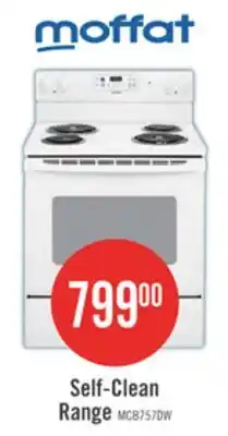 The Brick Moffat 5.0 Cu. Ft. Self-Cleaning Range - MCB757DMWW offer