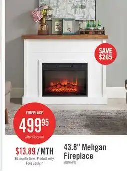 The Brick Mehgan 43.8 Modern Electric Fireplace - White & Brown Two Tone offer