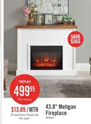 The Brick Mehgan 43.8 Modern Electric Fireplace - White & Brown Two Tone offer