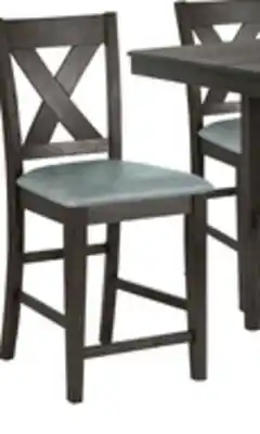 The Brick Tribeca 5pc Counter-Height Set with Table & 4 Chairs, Pedestal Base, 40W Square - Grey/Brown offer
